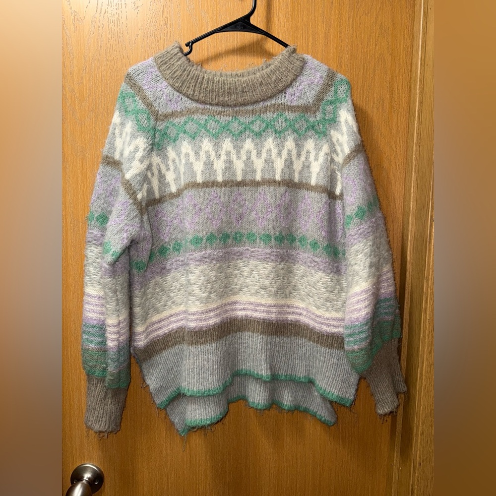 Boutique Cozy Multicolor Patterned Sweater